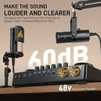 MAONO Podcast Equipment Bundle: Audio Interface mixer with Dual XLR Input for Podcast Streaming - MaonoCaster E2 Gen2