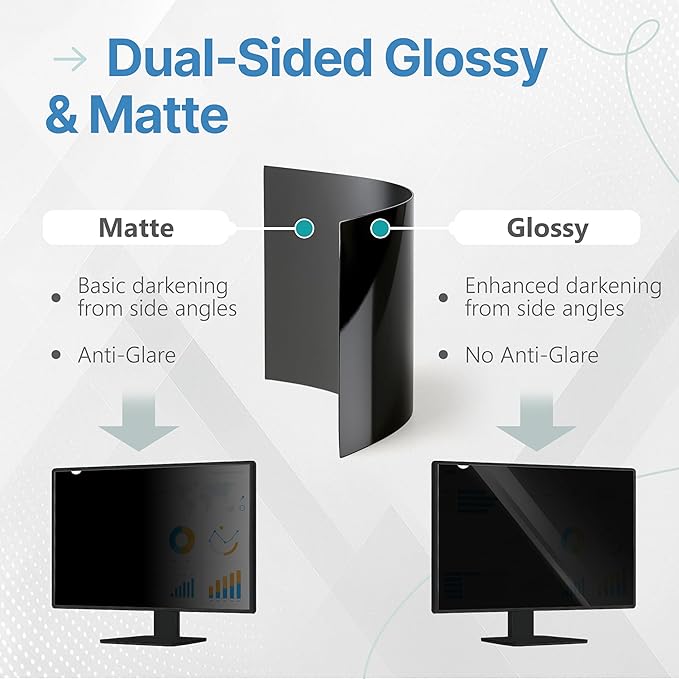 VINTEZ [2 Pack] 24 Inch 16:9 Privacy Screen for Computer Monitor and Laptop - Anti Glare Protector Film Blue Light Filter Eye Protection - Computer Screen Privacy Shield