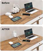 IOGEAR GearPower 145W Multiport Charger, GaN, 4 Port, USB-C Cable, iPhone 16, MacBook Pro/Air, iPad Pro, Google Pixel, Travel Wall Charger, Cable Included, GPAWC145W