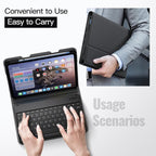 JETech Keyboard Case for iPad (A16) 11th/10th Generation (2025/2022) with Pencil Holder, Magnetic Detachable Bluetooth Wireless Keyboard, Soft TPU Back Stand Cover (Black)