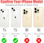 AGVEE 3+3 for iPhone 14 6.1" / 14 Plus 6.7" Camera Lens Protector, Bling Diamond & Bling Glitter Metal Ring 9H Tempered HD Glass Camera Protector Cover Film, Bling-Silver
