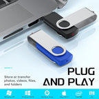 FEBNISCTE 64GB Flash Drive 10 Pack, Thumb Drive High Capacity Multicolour, Bulk USB Flash Drives 64 GB Metal Swivel, USB 2.0 Jump Drive Portable, Pen Drive Zip High Speed for Data Storage