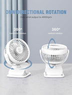 Shinebella AA Battery Powered Clip on Fan with 4-Speed, 5’’ Small Desk Fan with Aroma Function, USB Powered, 360°Rotation, Ultra Quiet, for Golf Cart, Stroller, Bedroom,Car(Batteries Not Included)