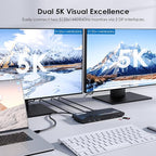 WAVLINK DisplayLink Docking Station Dual 5K, USB-C Dock for Mac M1/M2/M3/M4 & Windows, 14-in-1 with 100W Laptop Charging, 2 DP/2 HDMI 4K, SD/TF, 5 USB Ports, Ethernet, Audio