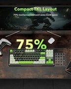 Redragon K734B Wireless Mechanical Keyboard,3-Modes Bluetooth Gasket Hot Swappable TKL RGB Custom Keyboard,Pre-lubed Switches, 81 Keys PBT Keycaps, South-Facing LEDs Socket