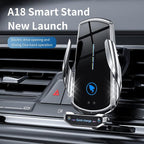 Wireless Car Charger Mount Automotive Electric Induction 15W Fast Charging Auto Clamping Car Phone Holder Mount Wireless Charging Mount Air Vent Phone Holde Compatible with All Android (Red)