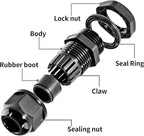 1-1/4" NPT Nylon Cable Glands, IP68 Waterproof Adjustable Cord Grip Cable Connector Strain Relief Wire Protectors for 25-32mm Cable Diameter, 2 Pcs, Black