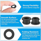 PATIKIL 12.5mm / 1/2 Inch Drill Hole,3/8 Inch ID Rubber Grommets, 12Pcs Top Hat Grommet for Wiring Eyelet Ring Gasket Automotive Firewall Cable Hole Plugs Wires Protection, Black