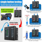 NOYAFA NF-468CS Network Cable Tester Telephone & Continuity Tester Ethernet Cable Mapper for RJ45/RJ11/RJ12/CAT5/CAT6/POE Test UTP/STP Network Test Tool (Black)