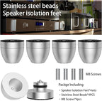 Audiocrast 4X HiFi Speaker Spike Pads Isolation Stand Feet, IF3033 Speaker Shock Absorber Resonance Cancelling Vibration Dampening Floor Protector 30x33MM with Stainless Steel Beads for Audio Gears