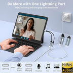 Magnetic Lightning to 3.5mm Headphone Jack Adapter, [Apple MFi Certified] 2 in 1 iPhone Headphone Adapter Aux Audio and Charger Adapter, iPad Headphone Adapter Charging Cable Splitter for iPhone 14 13