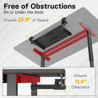 BONTEC KMT01 Under Desk Keyboard Tray, Pull-Out Keyboard & Mouse Platform with C-Clamp, 25.6 x 11.8 in Space-Saving Ergonomic Slide-Out Drawer, Black