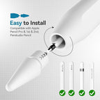 Replacement Tips for Apple Pencil Pro/1st/2nd &USB-C, 3 Pack High Sensitivity Nibs, Durable Stylus Pen Tip Accessories, Precise Control No Delay, Smooth iPencil Tips Replacement (Black)