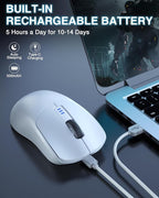 AULA SC580 Wireless Gaming Mouse, Tri-Mode 2.4G/BT5.0/USB-C Gaming Mouse, 12000 DPI Rechargeable Wireless Mouse with 6 Programmable Buttons, Ergonomic Computer Mouse for Laptop/PC/Mac/Tablet