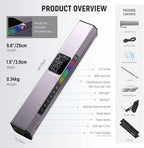 NEEWER RGB LED Video Light Stick, Touch Bar&APP Control, Magnetic Handheld Photography Lighting Wand, Dimmable 3200K~5600K CRI98+ Full Color LED Light with 6400mAh Battery, 17 Scenes, RGB1 (Rose Gold)