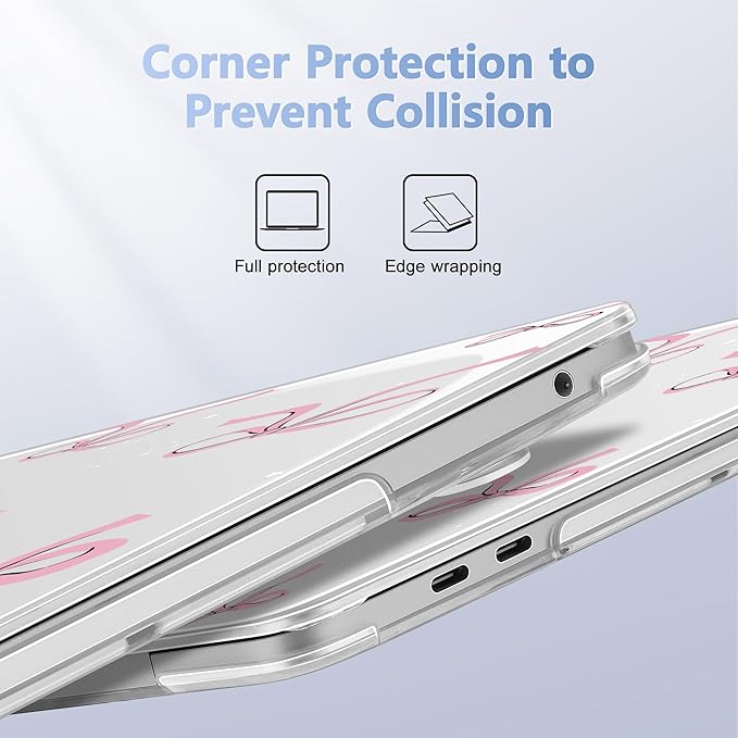 May Chen for MacBook Pro 13 inch Case 2022 2021 2020 Release A2338 M2 M1 A2289 A2251, Plastic Crystal Hard Shell Case Cover for MacBook Pro 13 inch Touch Bar Fits Touch ID, Star Bows