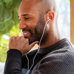 Panasonic ErgoFit Wired Earbuds, 3.5mm Jack In-Ear Headphones Wired with Dynamic Crystal-Clear Sound and Soft Ergonomic Custom-Fit Earpieces (S/M/L), for Phones and Laptops - RP-HJE120-N (Rose Gold)