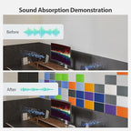 12 Pack Acoustic Panels Self Adhesive Sound Proof Foam, High Density Sound Acoustic Panel, 16X12X0.4 Inch 4:3 Rectangle Panels in Home, Office, Reccording Room, Studio,More(Dark Blue)
