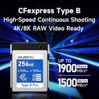 256GB CFexpress Type B Memory Card Up to 1900/1500 MB/s Read/Write- Shooting Video and Photo 4K/120P RAW Compatible with Nikon Canon panasonic Fujifilm Camera