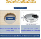 3 Pcs Satin Nickel Metal Cable Grommet, Zinc Alloy Desk Table Grommet Cable Cord Hole Cover for Home and Office, Fits 2inchs Hole 50MM Brushed Silver