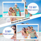 ANTEMPER Latest Android Tablet 10.1 Inch, 5G WiFi Tablets Mit 16GB RAM+128GB ROM(1TB TF),2 in 1 Tablet with Keyboard Mouse Pen-Octa-Core2.0Ghz | 7000mAh | 1080FHD | 13MP Camera | WLAN GPS -Silvery