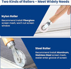 4 in 1 Screen Repair Kit, Screen Roller Tool Kit Inlcuded Metal/Nylon Screen Roller Tool, Spline Removal Hook and Screen Clips, Screen Repair Tool for Installing Door Window Mesh