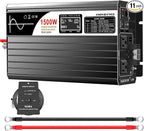 Xijia 1500W(Peak Power 3000W) Pure Sine Wave LCD-Display Solar Power DC 12V Inverter AC 120V 60HZ Solar Converter for Home Use car (DC12V (Range 10V-15V) 1500W