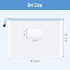 Sooez 24 Pack Super Large Mesh Zipper Pouch Bags, B4 (15.6×11.2 in) Pencil Pouch Bulk with Label Pocket, Waterproof Organizers for Board Game Storage, File Bags for School, Travel & Office, 12 Colors
