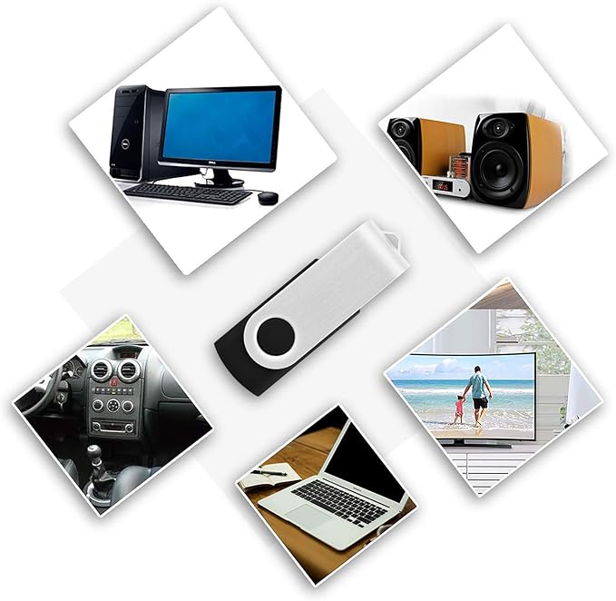 KOOTION 10PCS 2GB USB Flash Drives USB 2.0 Flash Drives Memory Stick Fold Storage Thumb Drive Pen Swivel Design Black