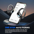 Wireless Earbud, 75Hrs Bluetooth 5.4 Headphones IP7 Waterproof for Sport, Running Wireless Earphones with ENC Noise Cancelling Mics, Deep Bass Over Ear bud with Earhooks for Android, iOS, Workout, Gym