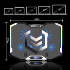 ICE COOREL Gaming Laptop Cooling Pad 15-17.3 Inch, Laptop Fan with 6 RGB Cooling Fans, Laptop Cooling Stand with 6 Height Adjustable, Laptop Cooler with LCD Screen, 2 USB Ports, Phone Stand