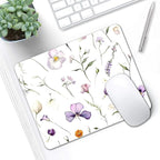 Mouse Pad, Abstract Wildflowers Flower Mouse Pads for Desk, 9.5" x 7.9" Non-Slip Rubber Base Computer Mousepad with Women, Portable Square Design for Wireless Mouse and Pad Laptop Office & Travel