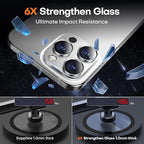 Camera Lens Protector for iPhone 16 Pro Max/16 Pro/15 Pro Max/15 Pro/14 Pro Max/14 Pro, Aluminum Alloy Sapphire Glass Camera Screen Cover, Case Friendly- White Titanium