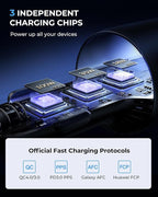 JOYROOM 120W Super Fast Car Charger USB C, 3-Port PD100W+PD35W Car Charger for iPhone 16 with USBC Cable, Type C Fast Charging Adapter for iPhone 16e/15 Pro Max, Samsung Galaxy S25 S24, iPad, Laptop