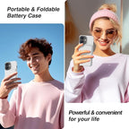 GIN FOXI Battery Case for iPhone 17, Charging Case Charger 8500mAh Ultra-Slim Lightweight Powerful Battery Pack 15W Fast Rechargeable Anti-Fall TPU Juice Box for iPhone 17 (6.3") Grey