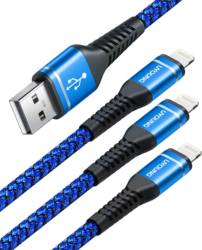 3FT Lightning Cable 3Pack MFi Certified iPhone Charger Cable USB Apple Charging Cord Compatible with iPhone 14/13/12/11/X/XS/XR/XS Max/8/7/6/5S/SE/iPad Pro/Mini/Air