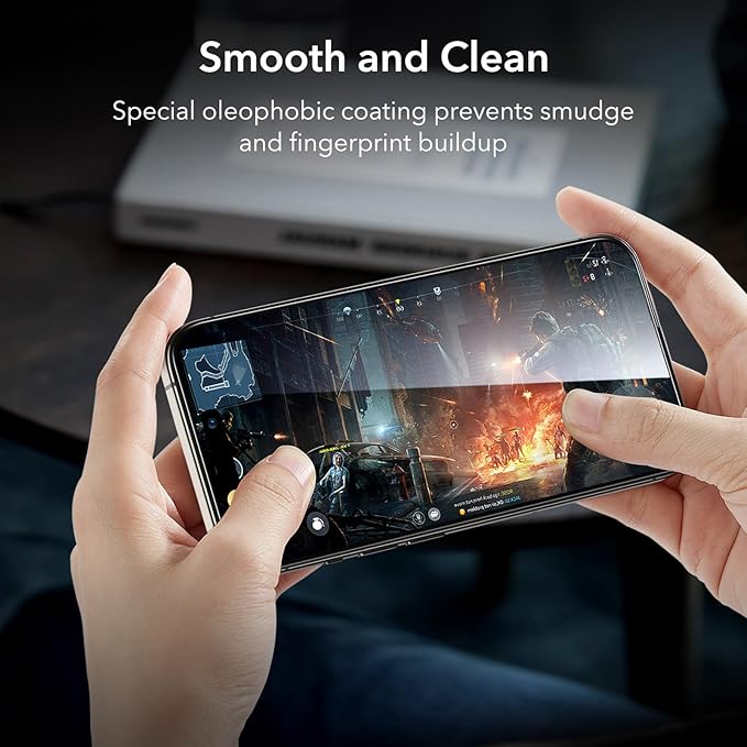 ESR 3+1 Pack for iPhone 15 Pro Screen Protector, [9H Hardness] [Military Grade Shatterproof] Full Coverage Ultra-tough Tempered Glass Film with Easy Installation Frame, 1 Set of Camera Lens Protector