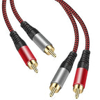 RCA Cable 30Ft,2Rca Male to 2-RCA Male Audio Stereo Subwoofer Cable [Hi-Fi Sound] Nylon-Braided Auxiliary Audio Cord for Home Theater, HDTV, Amplifiers, Hi-Fi Systems,Speakers and etc (30Ft)