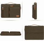 MOSISO 360 Protective Laptop Shoulder Bag,17-17.3 inch Computer Bag Compatible with MacBook, HP, Dell, Lenovo, Asus Notebook,Side Open Messenger Bag with 4 Zipper Pockets&Handle, Carob Brown