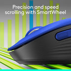 Logitech Wireless Mouse Signature M650 L Full Size - Large Hands, 2-Year Battery, Silent Clicks, Customizable Buttons, Bluetooth, PC/Mac/Chromebook - Classic Blue, Right-Handed, Large