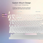 Redragon K673 PRO 75% Wireless Gasket RGB Gaming Keyboard, 3-Modes 81 Keys Compact Mechanical Keyboard w/Hot-Swap Socket, Dedicated Knob Control & Sound Absorbing Pads, Linear Red Switch