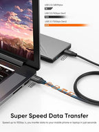 CableCreation 2-Pack USB C to USB A Cable 5FT,USB 3.1 USB 3.2 Gen2 10Gbps USB C Data Cable, Android Auto 3A for External SSD MacBook Pro iPad, Galaxy S24/S23, iPhone 16, 1.5m