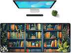 Galdas Gaming Mouse Pad XXL XL Large Long Extended Big Mousepad Non-Slip Rubber Keyboard Mouse Pad with Stitched Edges for Laptop Home Office (31.5x11.8x0.08 Inch) -Books