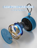INSMY C12 IPX7 Waterproof Shower Bluetooth Speaker, Portable Small Speaker, Speakers Bluetooth Wireless Loud Clear Sound Support TF CSuard ction Cup for Outdoor Kayak Canoe Beach Gift (Navy)