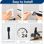 50 PCS Hook and Loop Cable Ties, Under Desk Cable Management, Self Adhesive Cable Clips Straps, Sticky-Back Cord Organizer, Wire Organizer for TV PC Laptop Ethernet Desktop, White