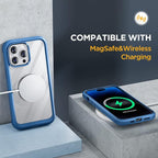 Miracase Glass Series Designed for iPhone 14 Pro Max Case 6.7 Inch, Upgrade Full-Body Bumper Case with Built-in 9H Tempered Glass Screen Protector, with Camera Lens Protector, Capri Blue