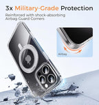 MAGIC JOHN 360° Rotatable Magnetic Invisible Stand for iPhone 16 Pro Max Case [Camera Control Button] [Compatible with MagSafe] 16FT Shockproof for iPhone 16 Pro Max Case 6.9'' with Kickstand, Clear