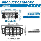 GLOSO Terminal Blocks Double Row Stainless 11 mm Pitch TBC, Marine Grade, 12-22 AWG Cu, 25A/300V - 1 Pack, 2 Poles