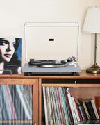 Turntable Record Player Wireless Output Carbon Fiber Tonearm Vinyl Player Aluminium Platter Belt-Drive LP Turn Tables 33 1/3&45 RPM Phono Level Audio RCA Line Output AT-3600L MM Cartridge Grey