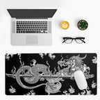Dragon Gaming Mouse Pad - Black, Large (31.5x11.8 Inch), Non-Slip Base, Stitched Edge for Gaming & Office